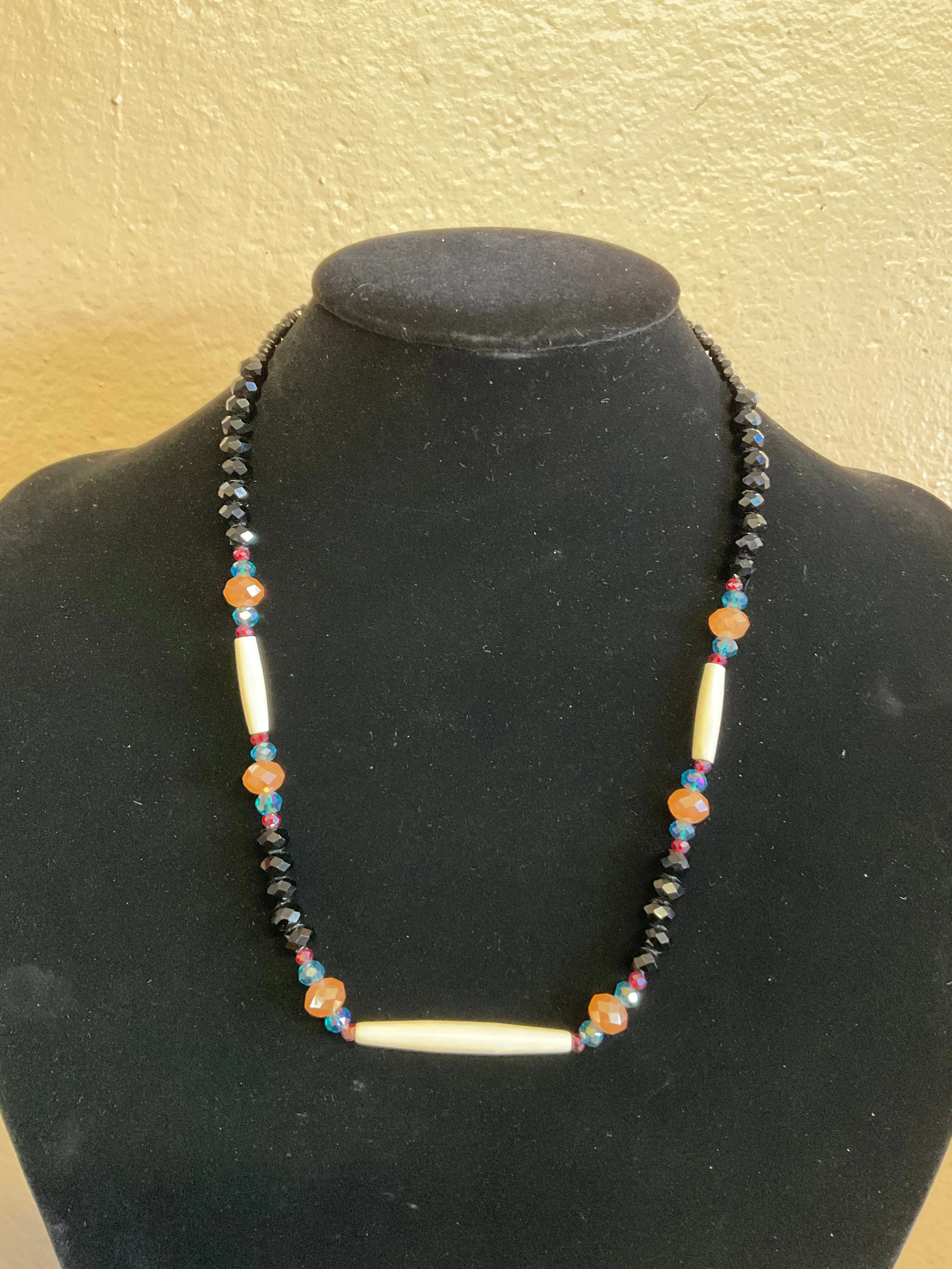 Hair Pipe and Glass Beads Necklaces