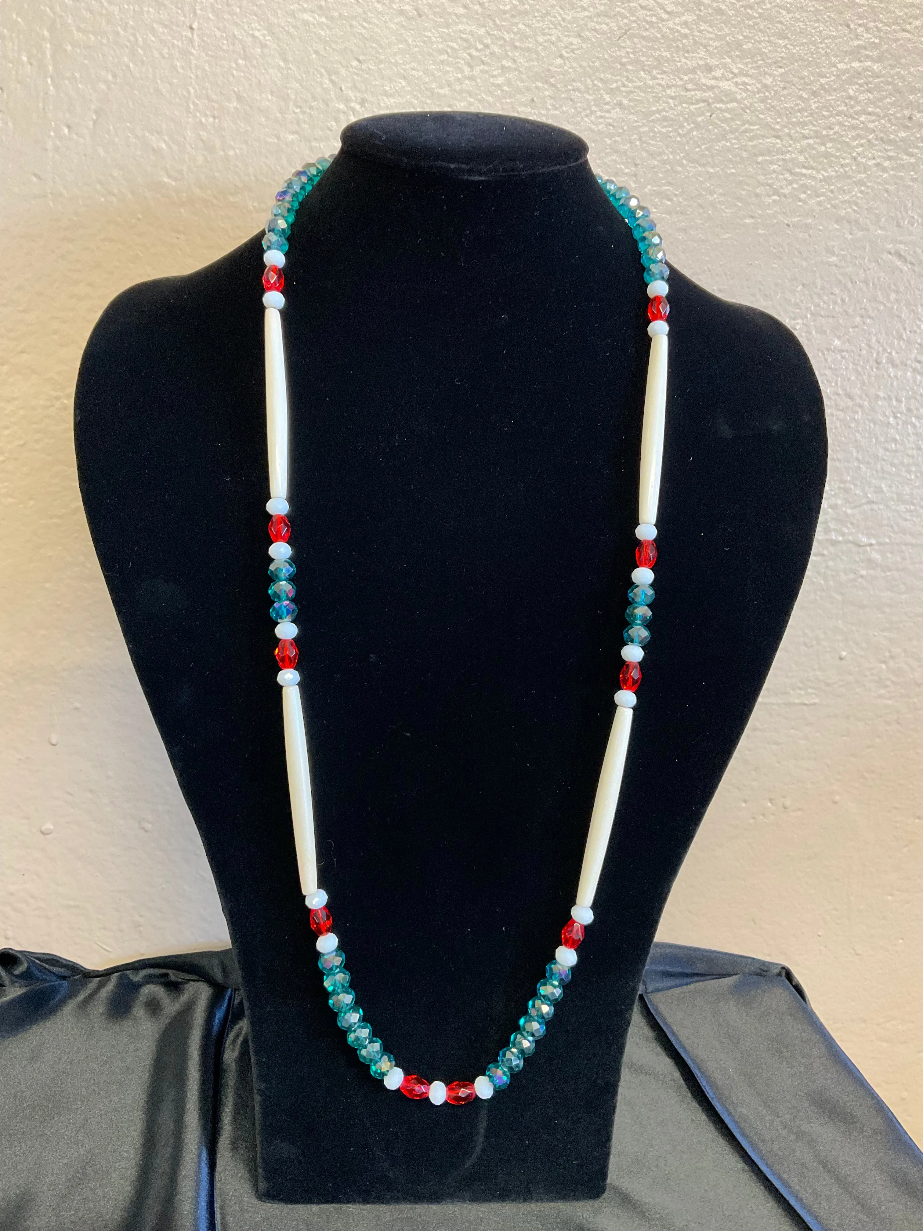 Hair Pipe and Glass Beads Necklaces