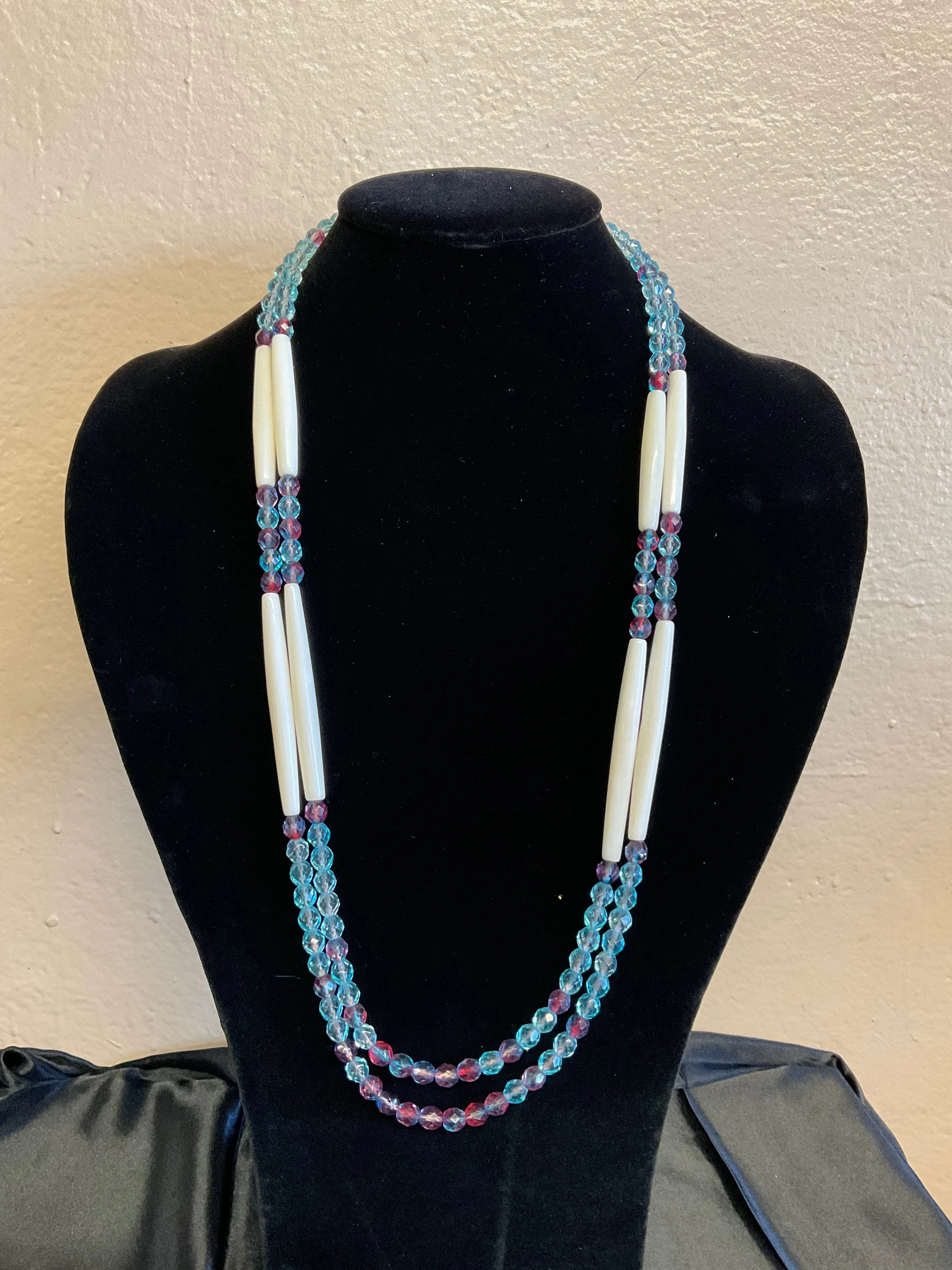 Hair Pipe and Glass Beads Necklaces