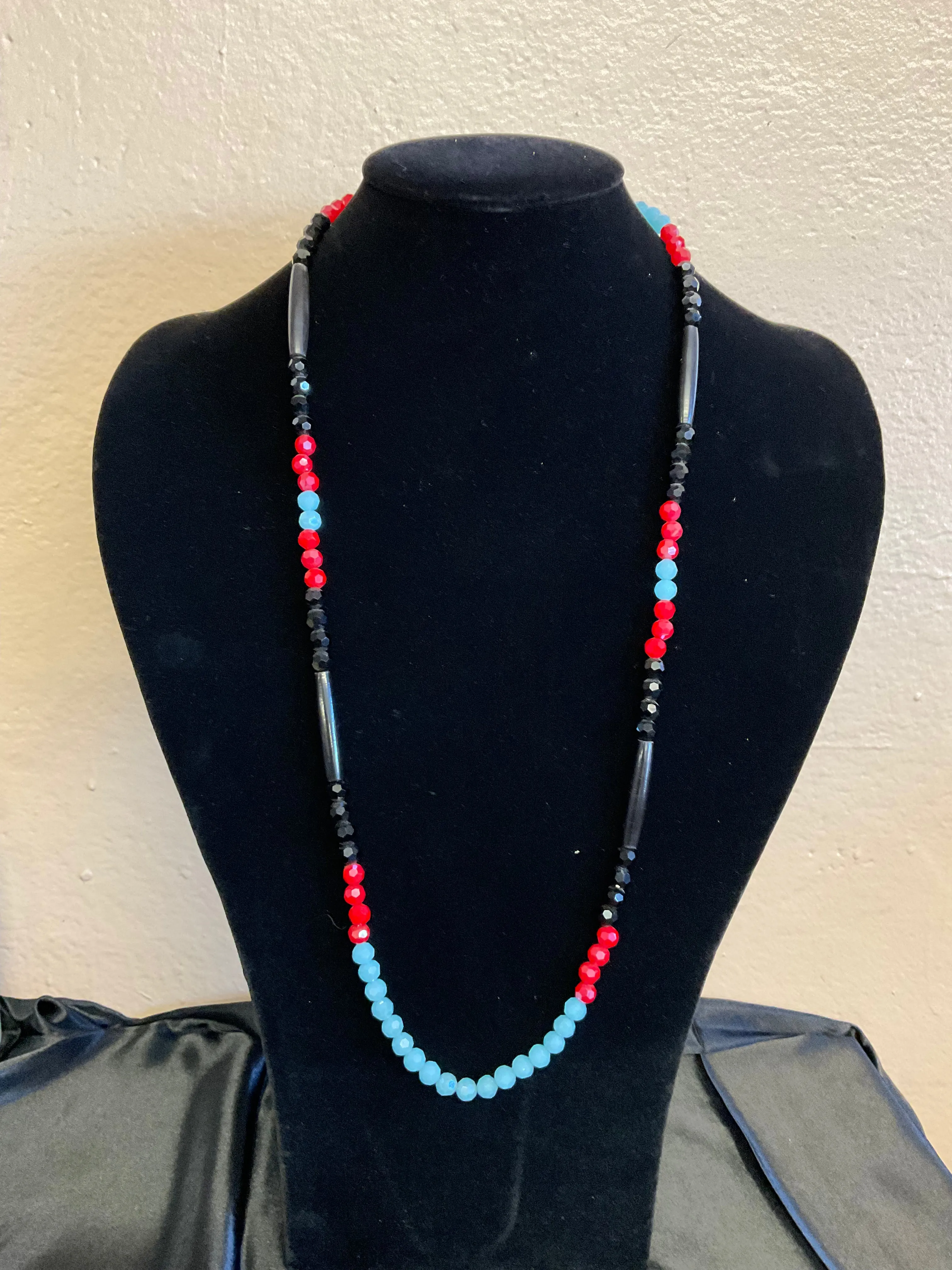 Hair Pipe and Glass Beads Necklaces