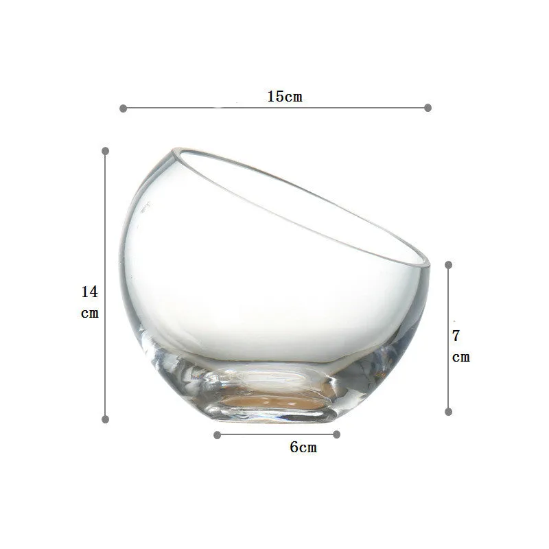 Household Fruit Salad Bowl Glass Bevel Mouth