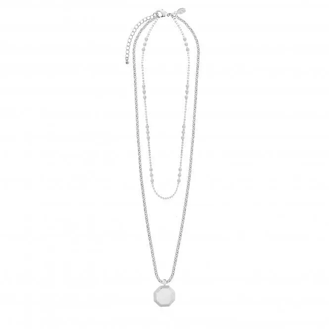 Kismet Chains Hex Silver Necklace 4814