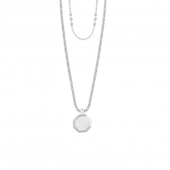 Kismet Chains Hex Silver Necklace 4814