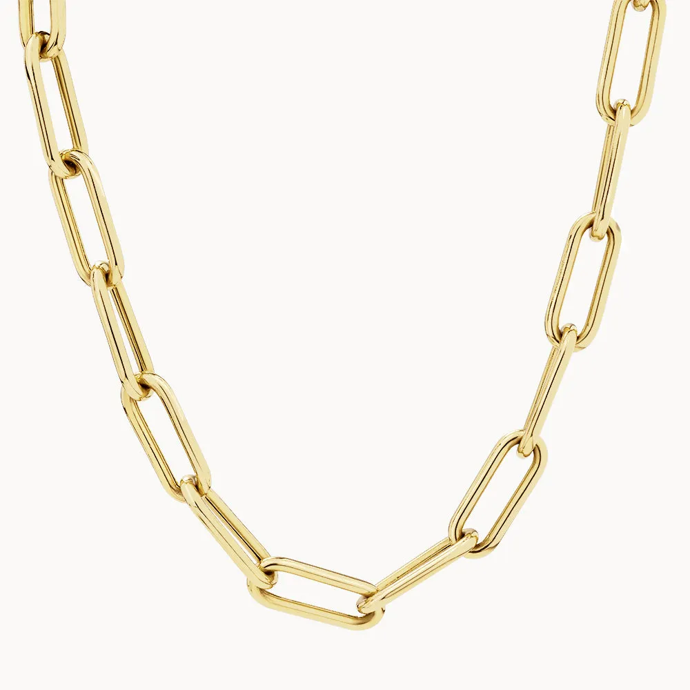 Large Paperclip Toggle Necklace in Gold