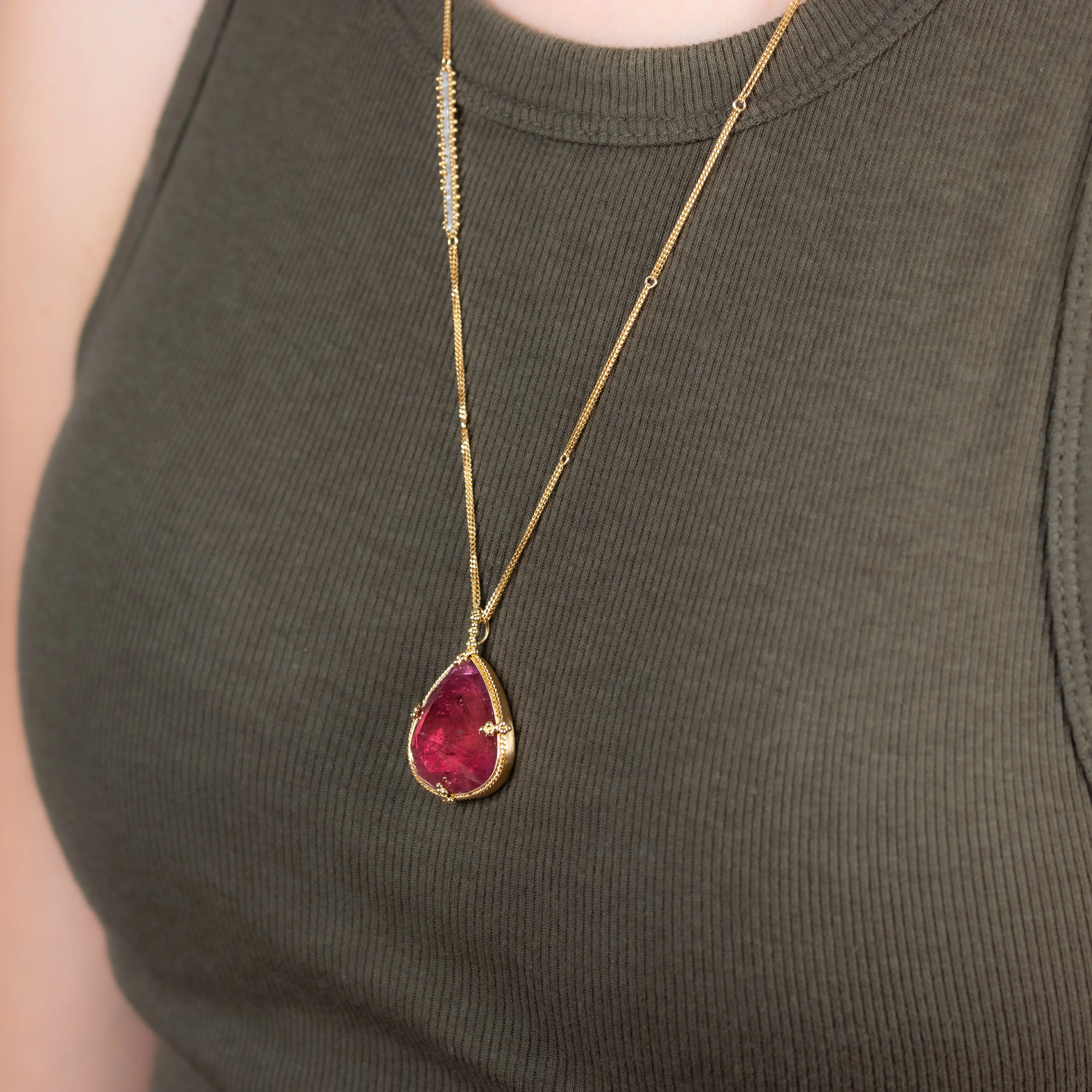 Magenta Tourmaline Necklace