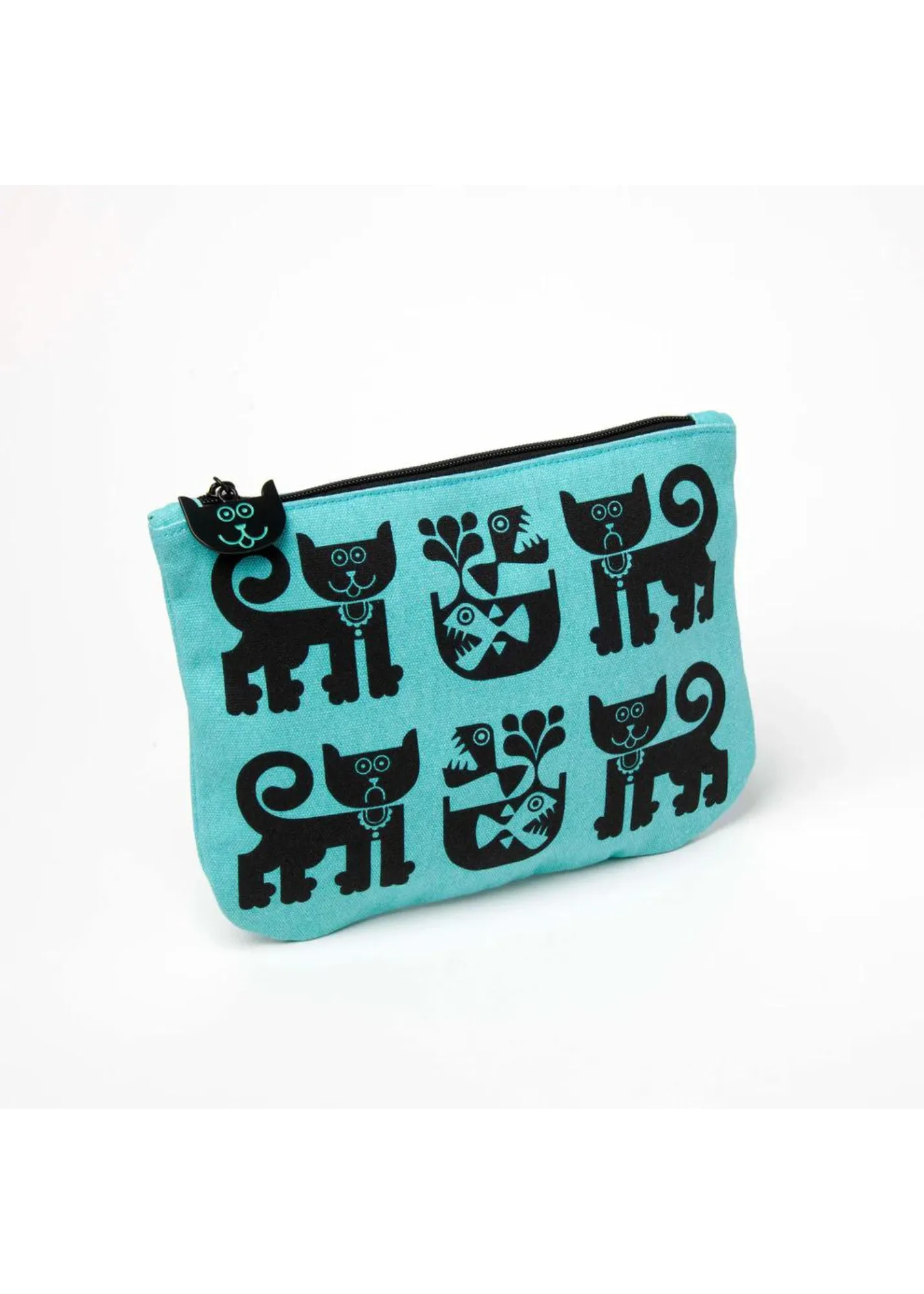 Magpie X Hornsea - Teal Cat and Piranha Pouch