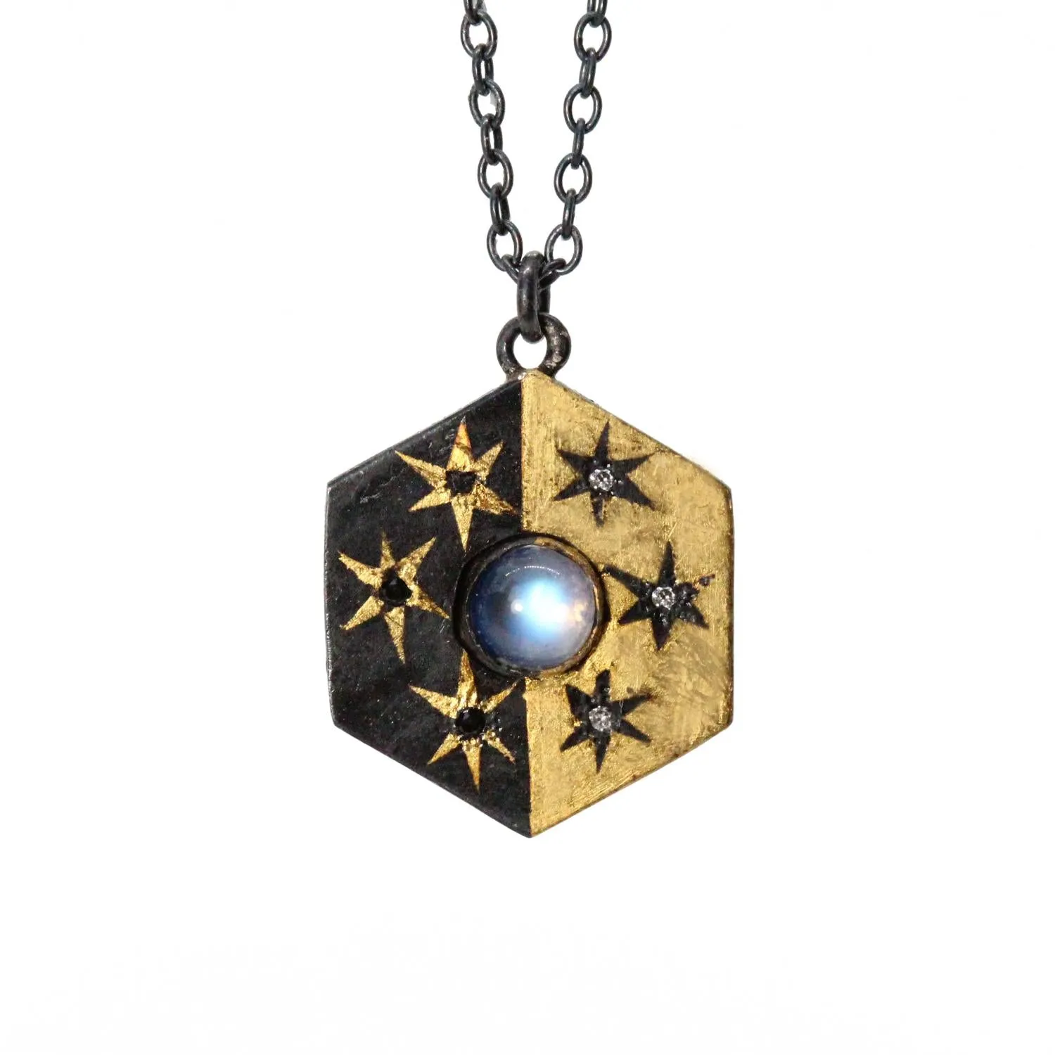 Moonstone Hexagon Duality Pendant