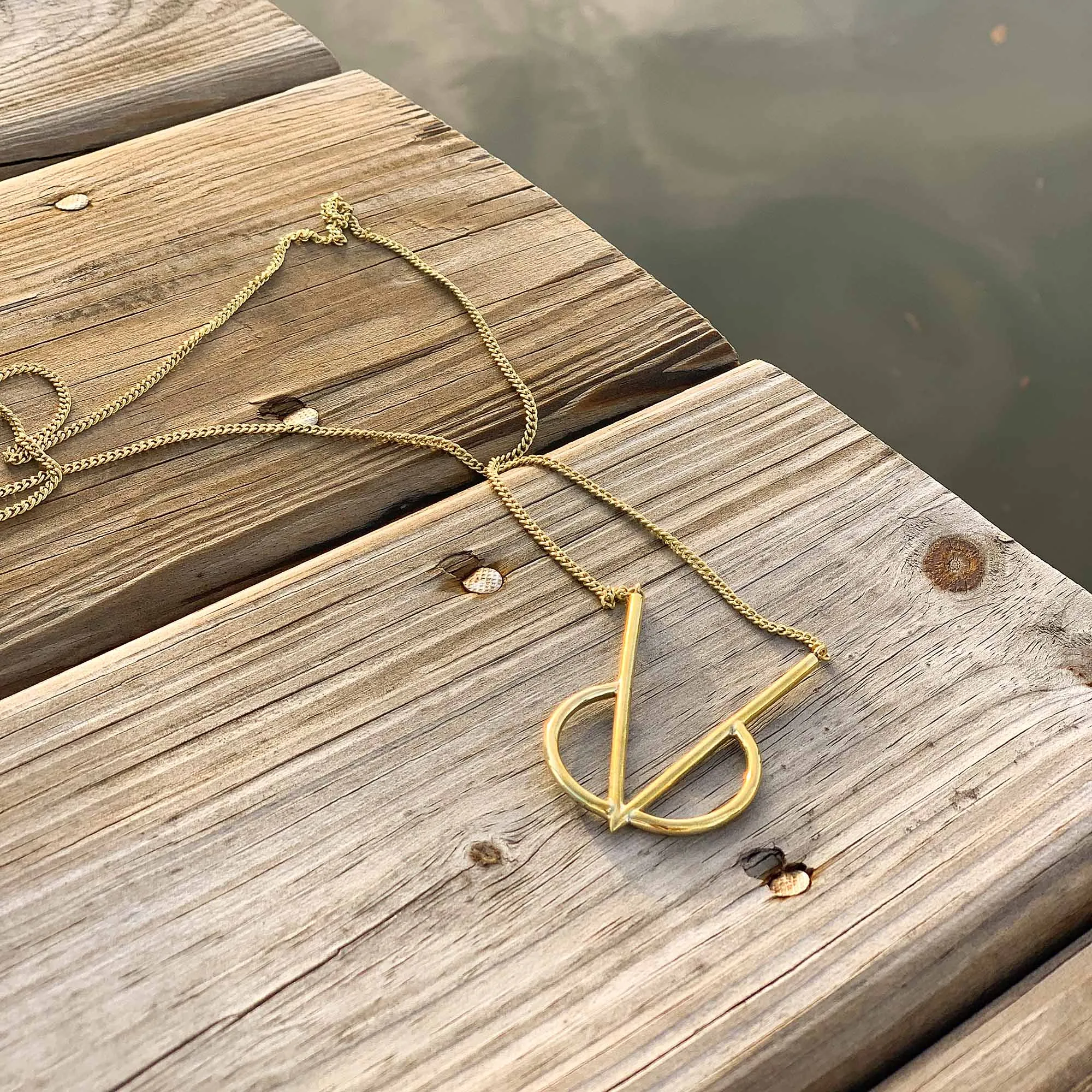 Necklace: Brass Intersect