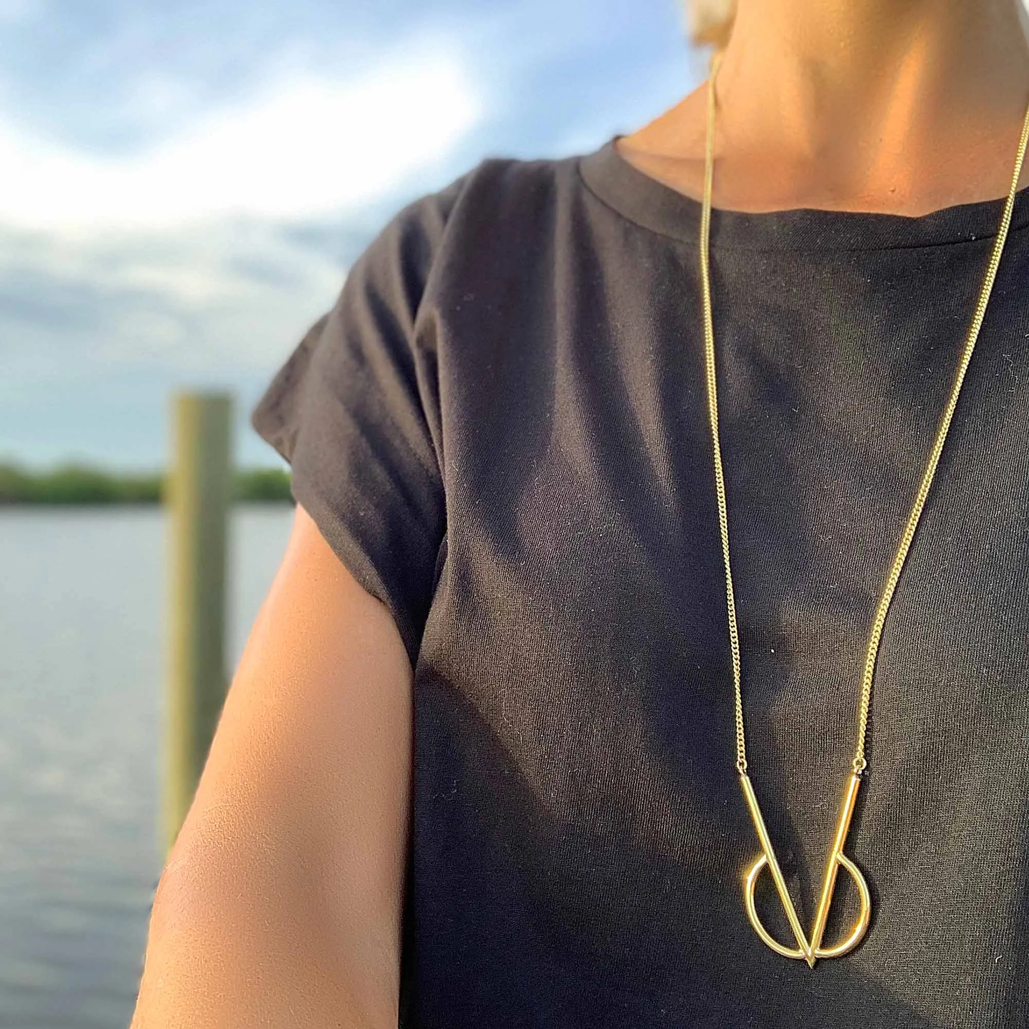 Necklace: Brass Intersect