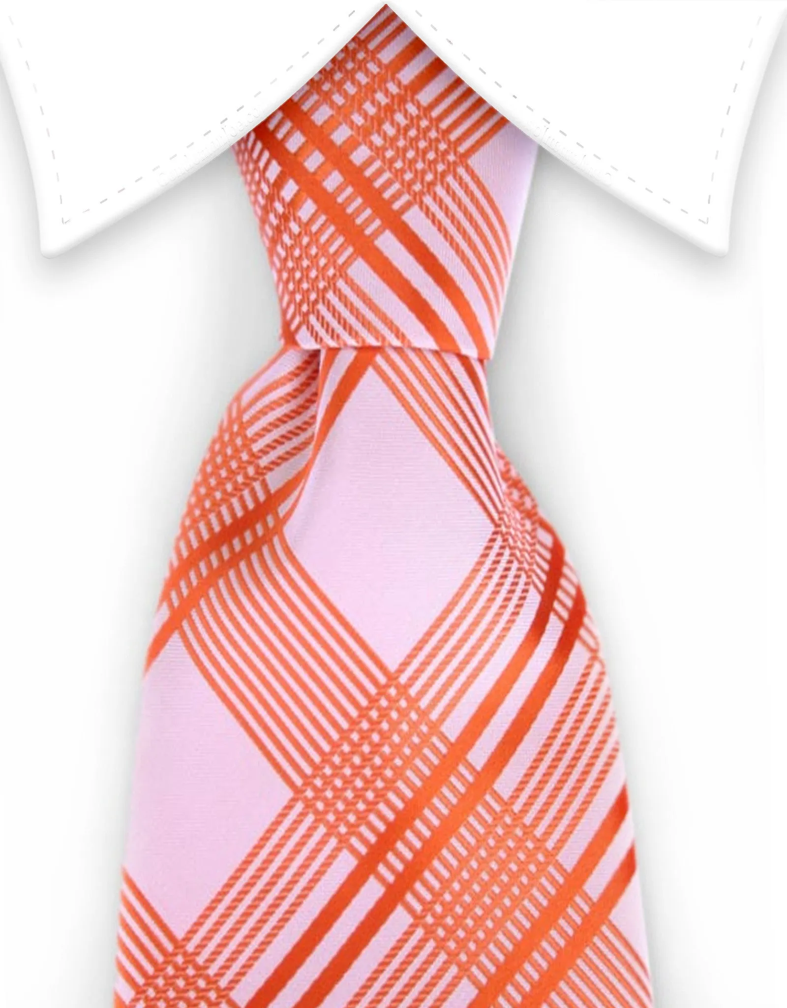 Orange Plaid Necktie