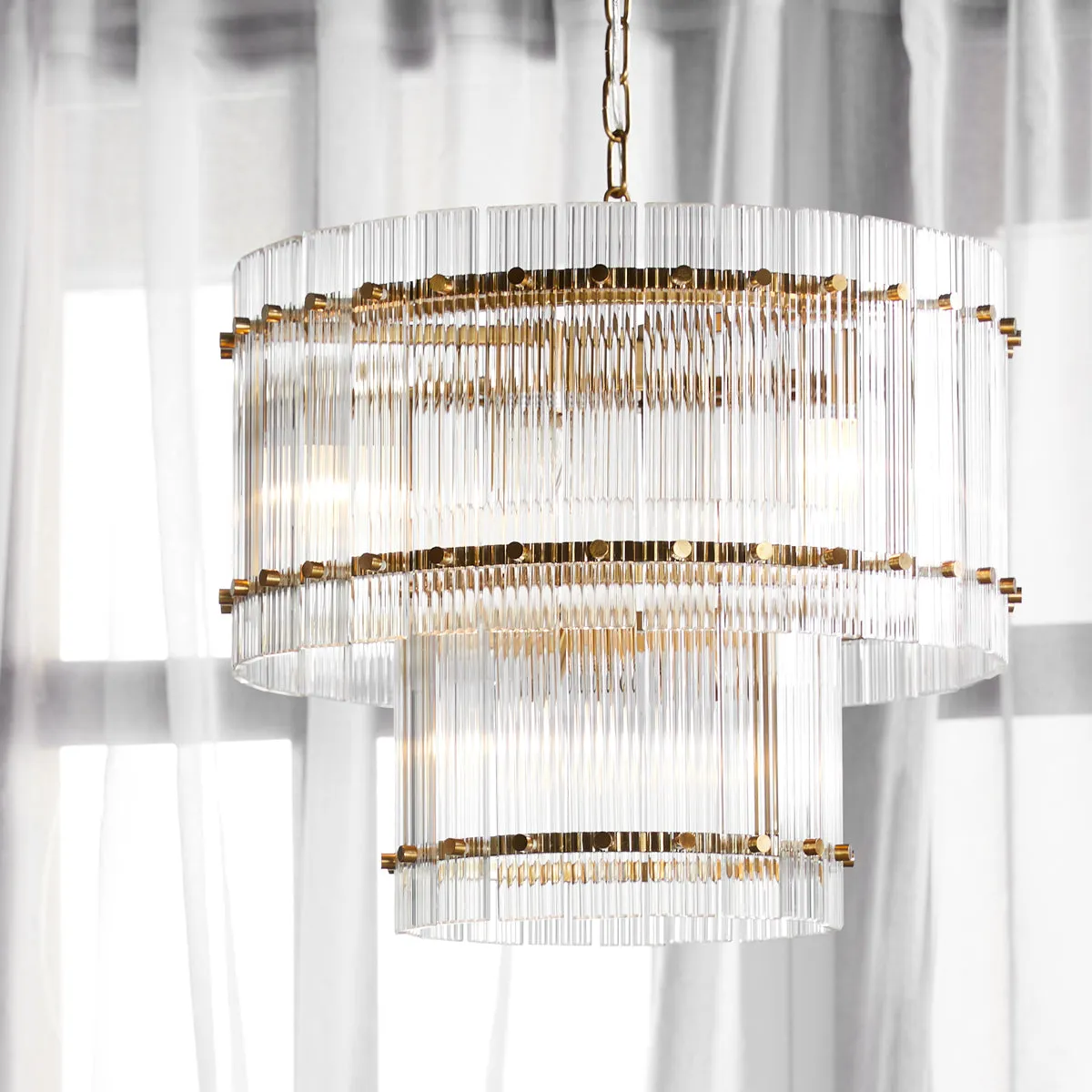 Paloma Pendant - 2 Tier Brass