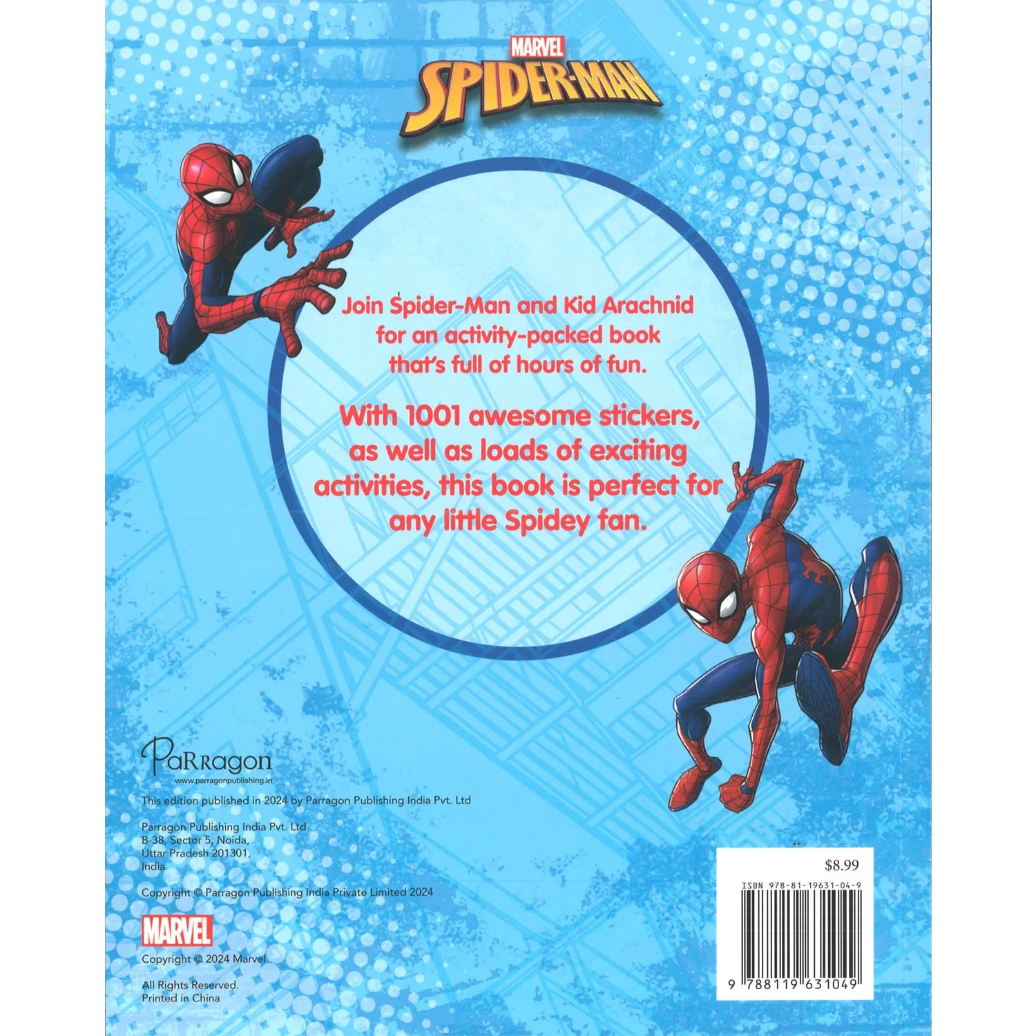 Parragon Publishing Marvel Spider-Man 1001 Stickers Book | Many Activities with Marvel Stickers for Kids