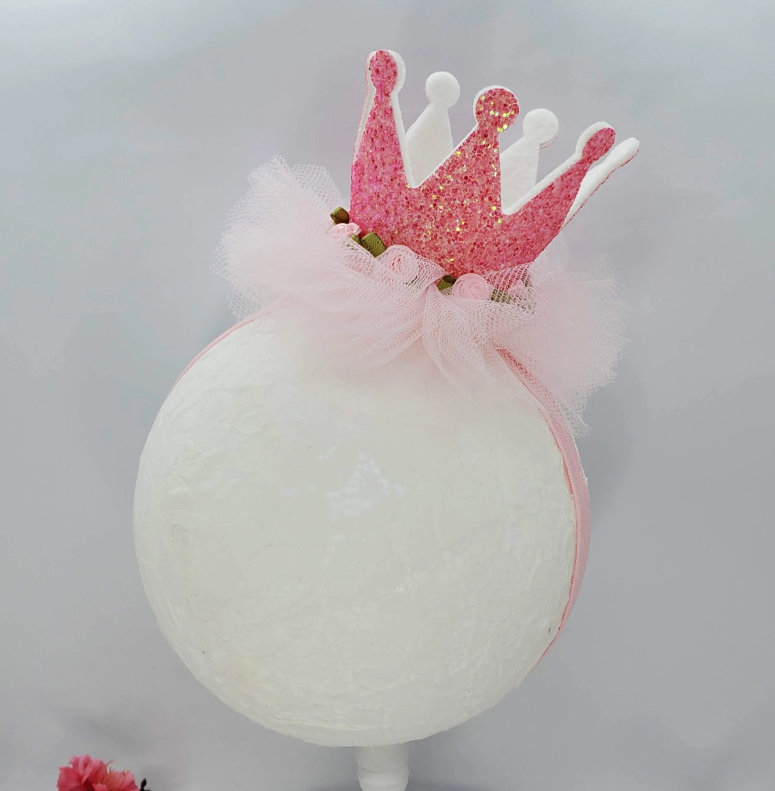 Pink Baby Crown Birthday Crown headband or clip