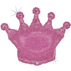 Pink Glittering Crown Balloon