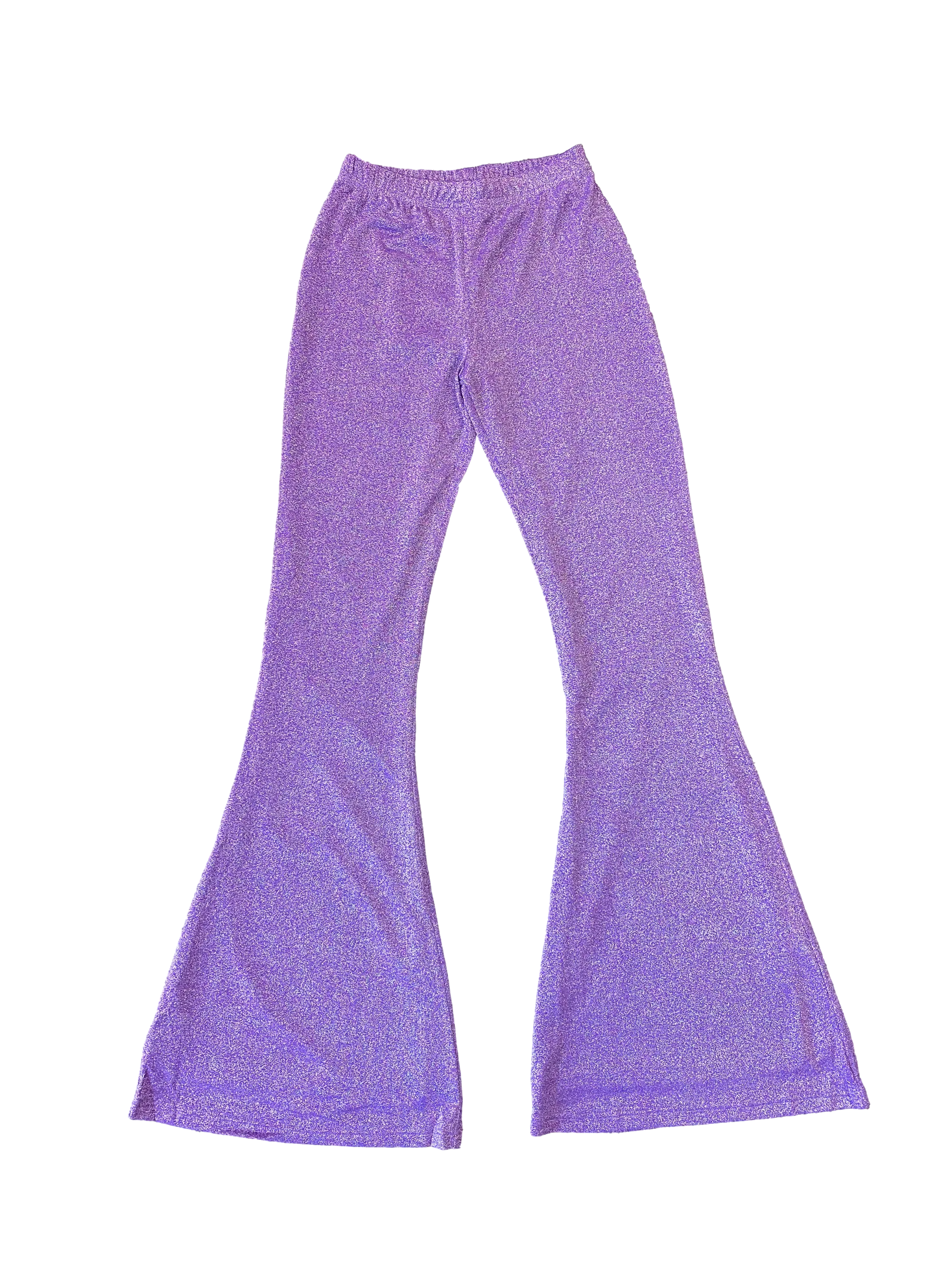 Purple Glitter Flare Pants