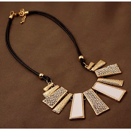 RAVIMOUR Collier Femme Fashion Necklaces & Pendants PU Leather Rope Resin Statement Choker for Women Mujer Accessories Jewelry