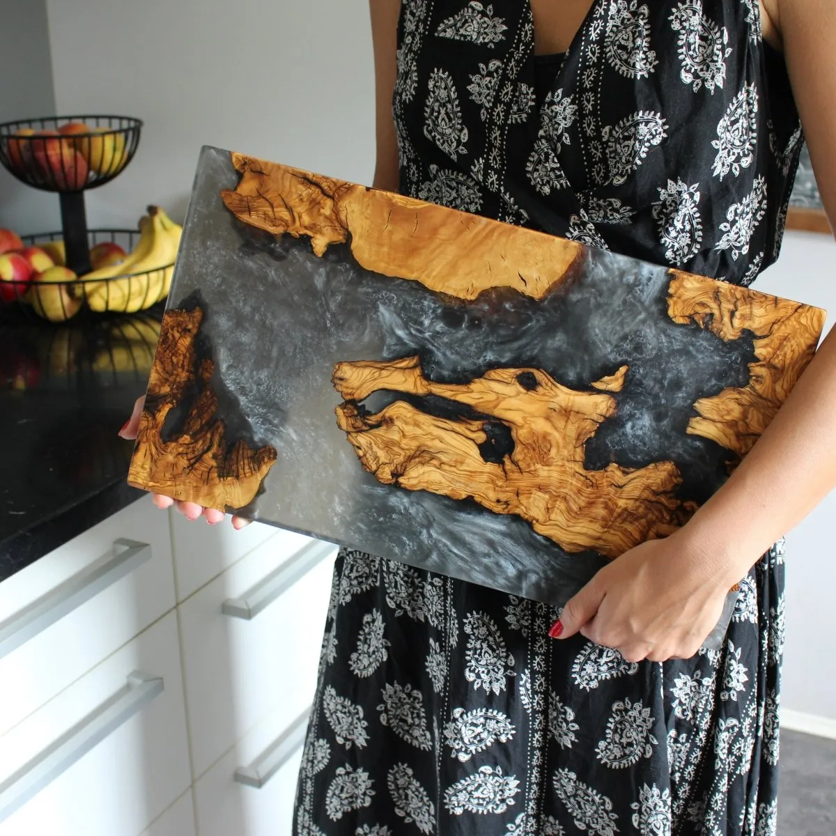 Resin & Wood Serving Tray [no Handles]