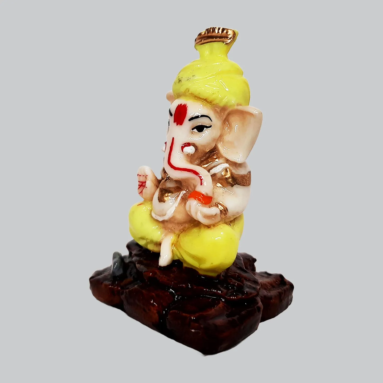 Resin Car Ganesha with Pagadi 2.5 in