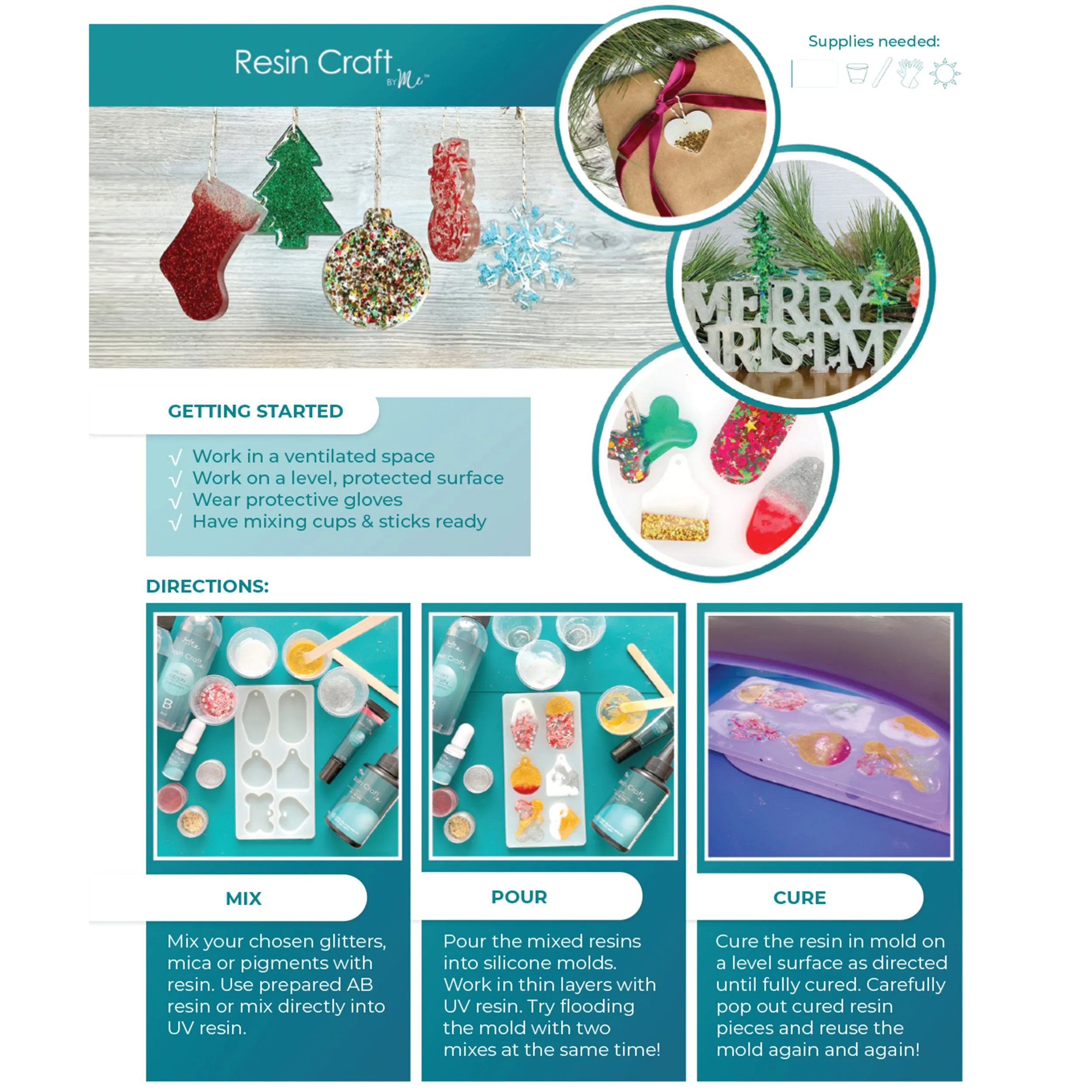 Resin Craft Holiday Ornament Kit