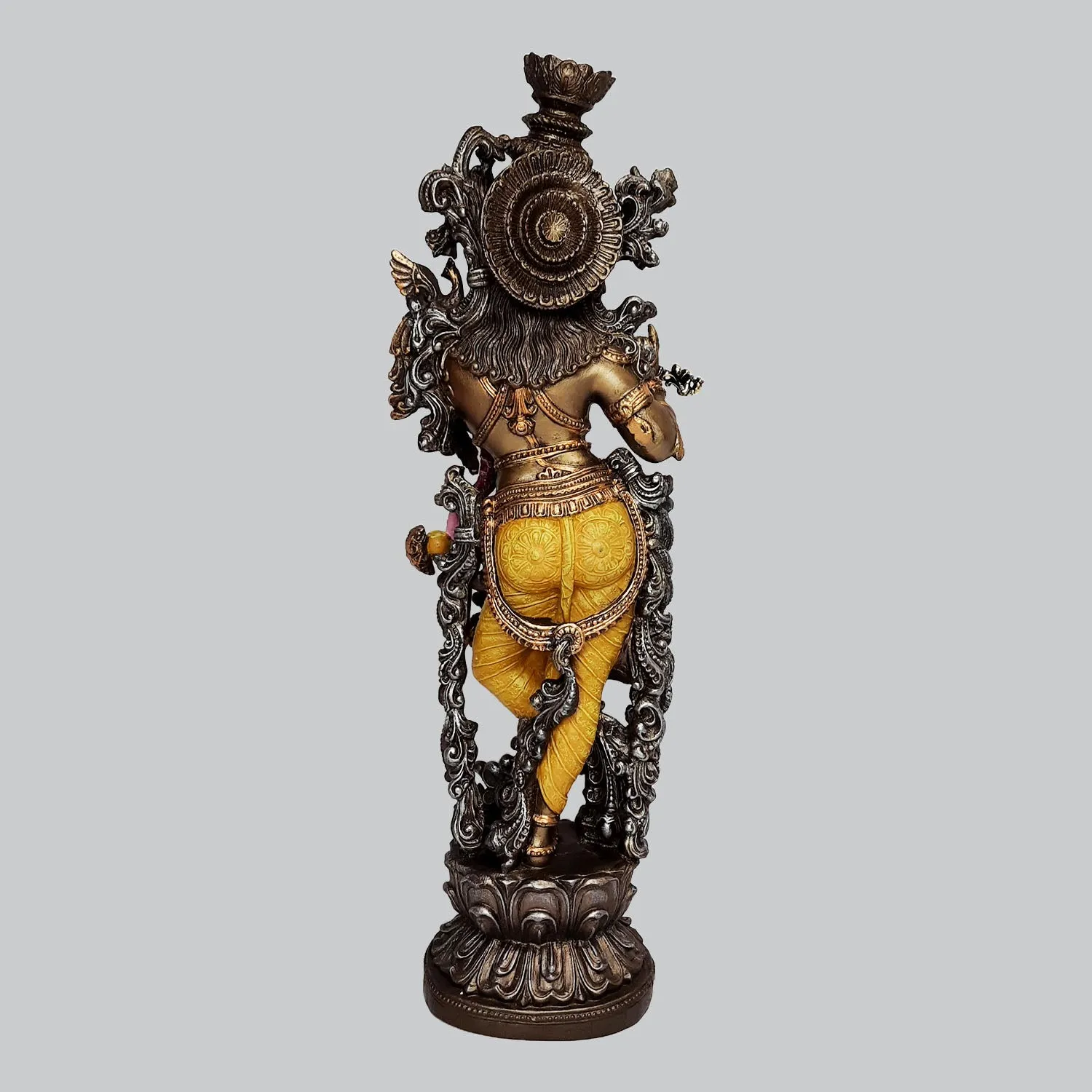 Resin Krishna Standing in Bronze Finish 14 in