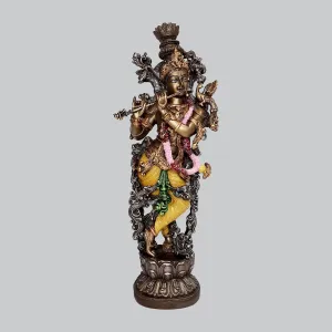 Resin Krishna Standing in Bronze Finish 14 in