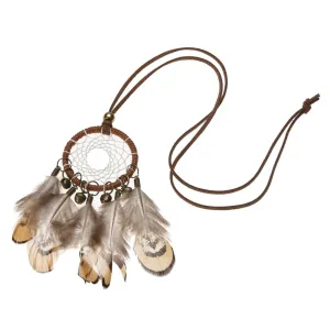 Retro Handmade Dreamcatcher Feathers Necklace