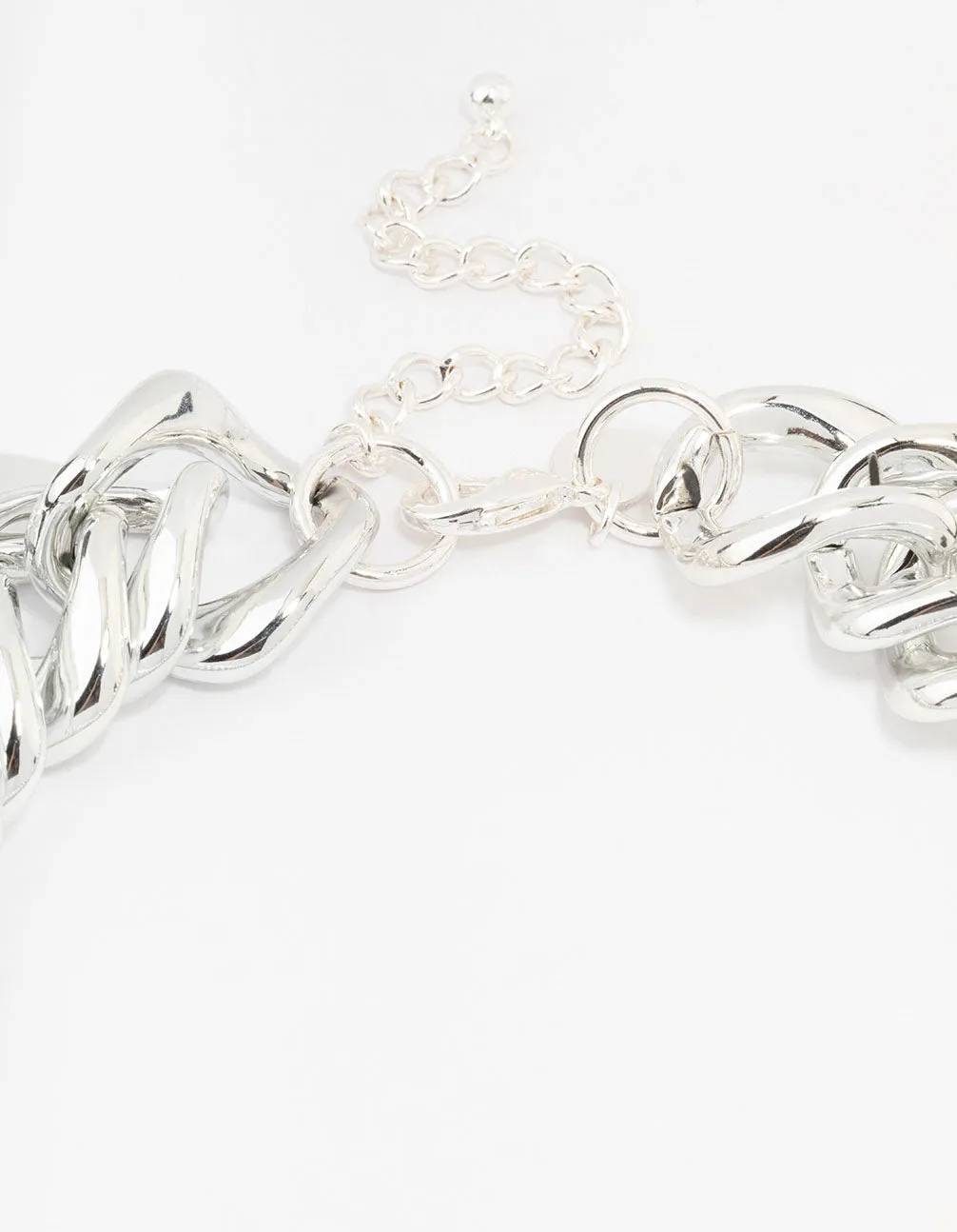 Rhodium Chunky Mixed Chain Necklace