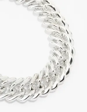 Rhodium Chunky Mixed Chain Necklace