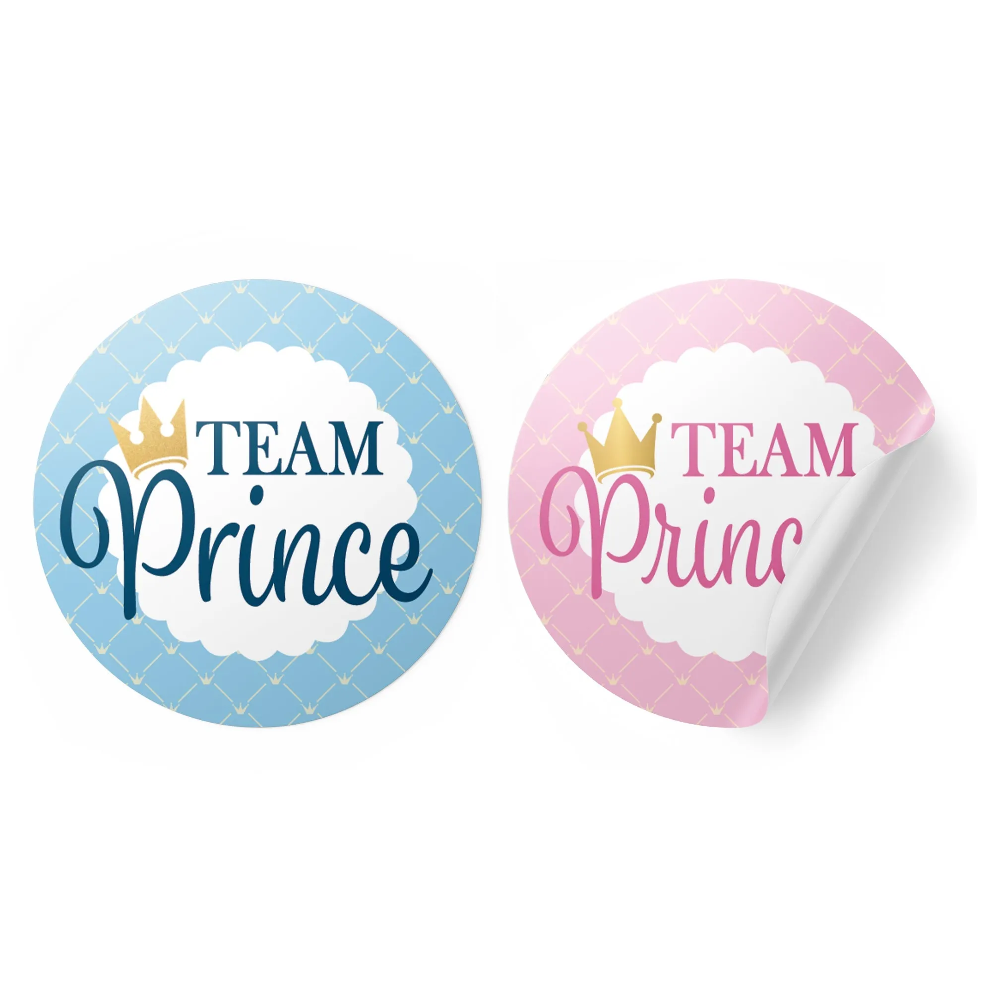 Royal Baby Gender Reveal Party -Team Prince or Team Princess - 40 Stickers