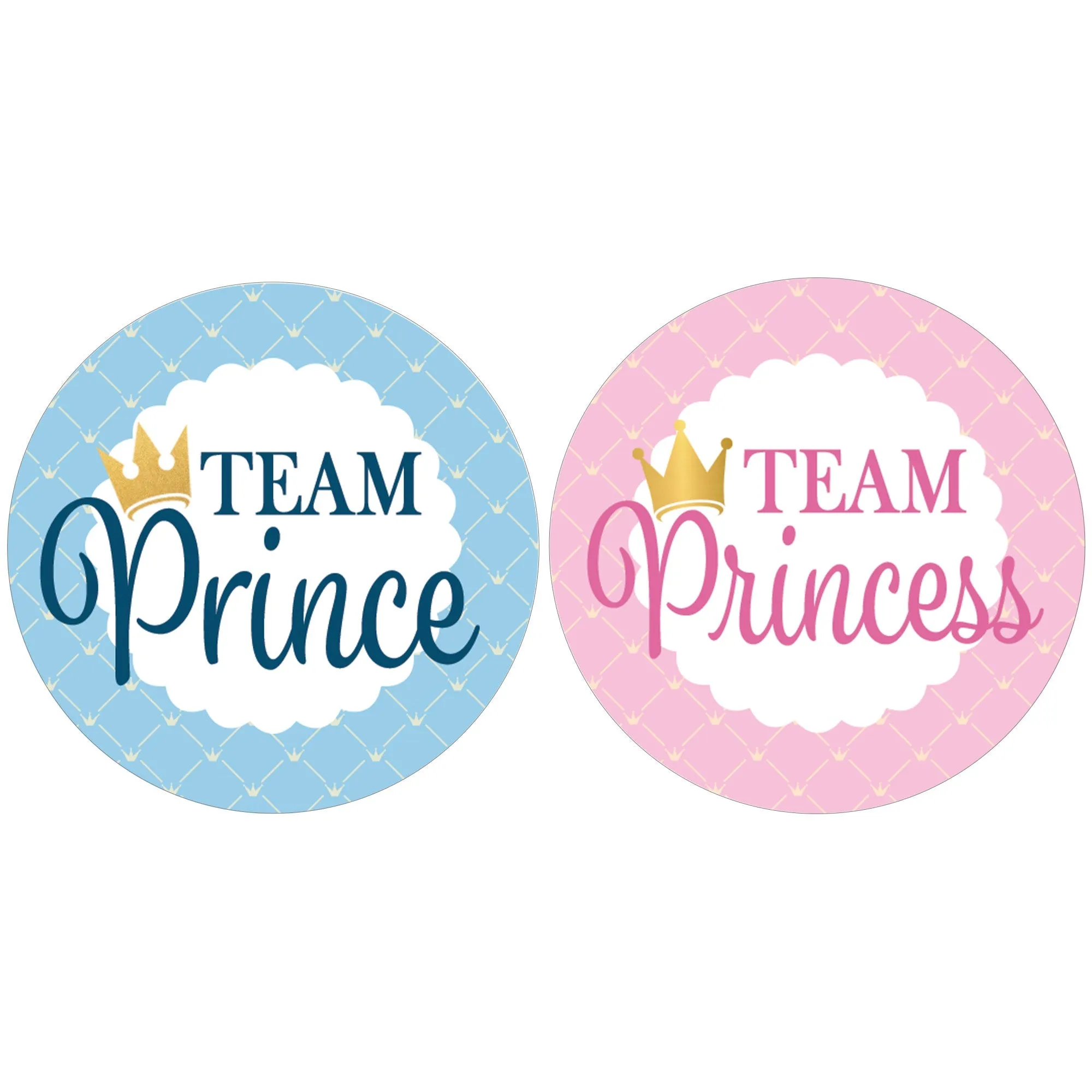 Royal Baby Gender Reveal Party -Team Prince or Team Princess - 40 Stickers