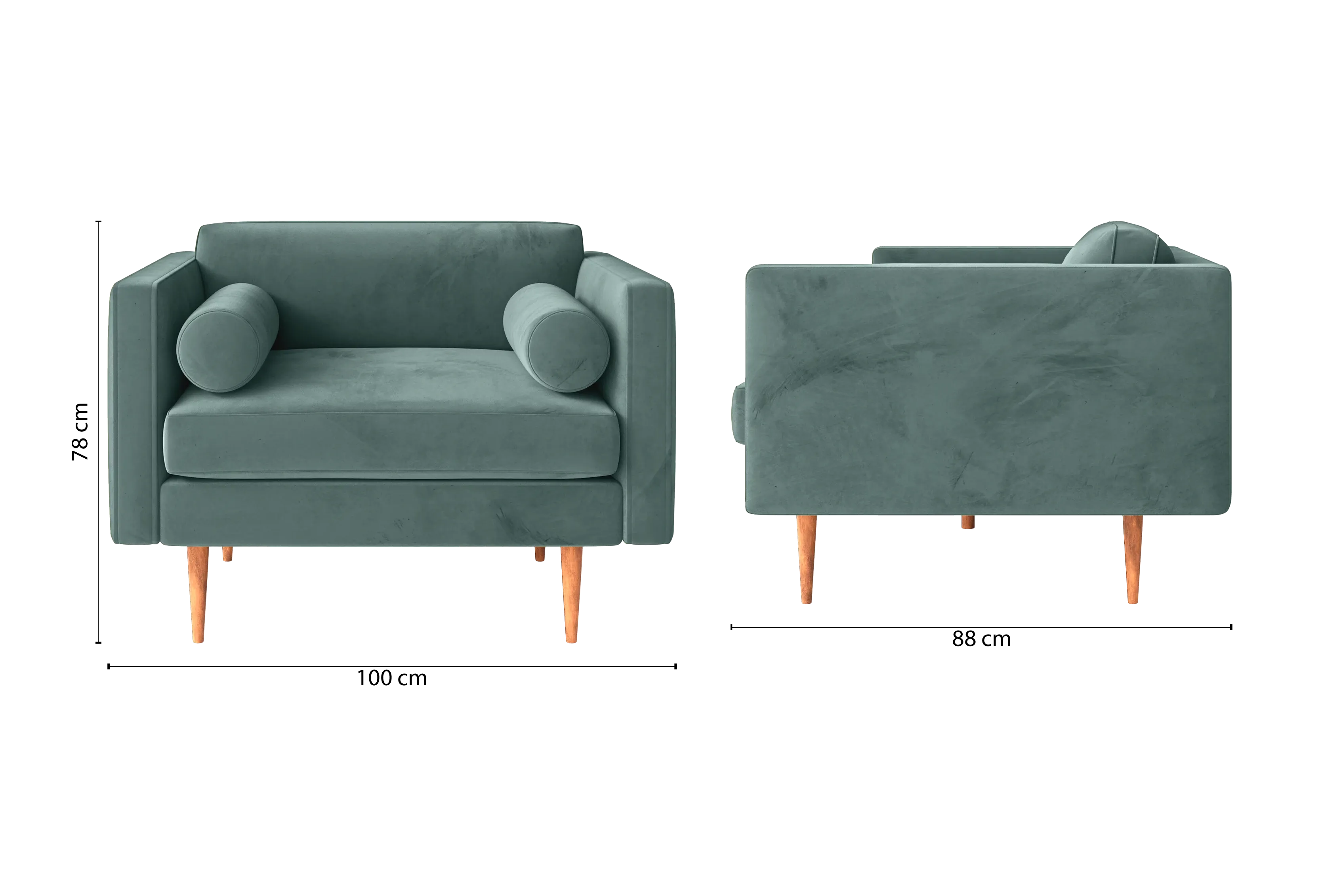 Salerno Armchair Teal Velvet