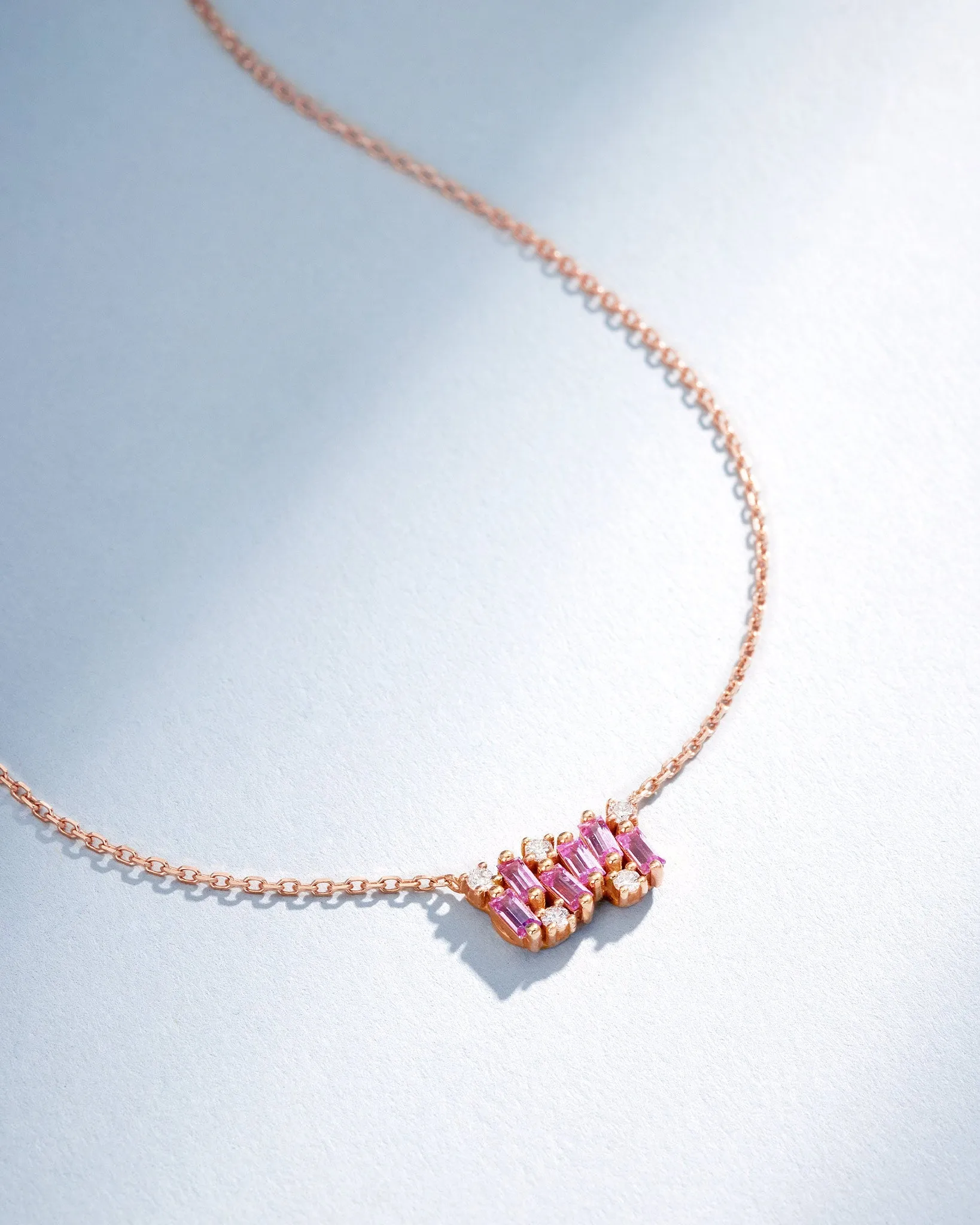 Shimmer Pink Sapphire Mini Bar Pendant