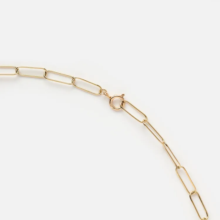 Solid Gold Paperclip Chain Necklace