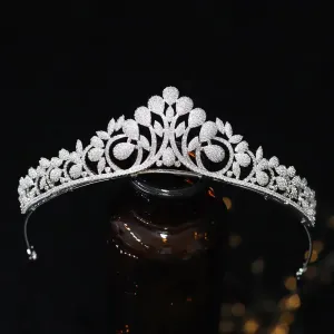 Stylish Cubic Zirconia Bridal Tiara and Crown