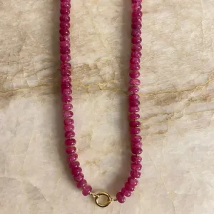 Sweetie Clasp Necklace- Magenta