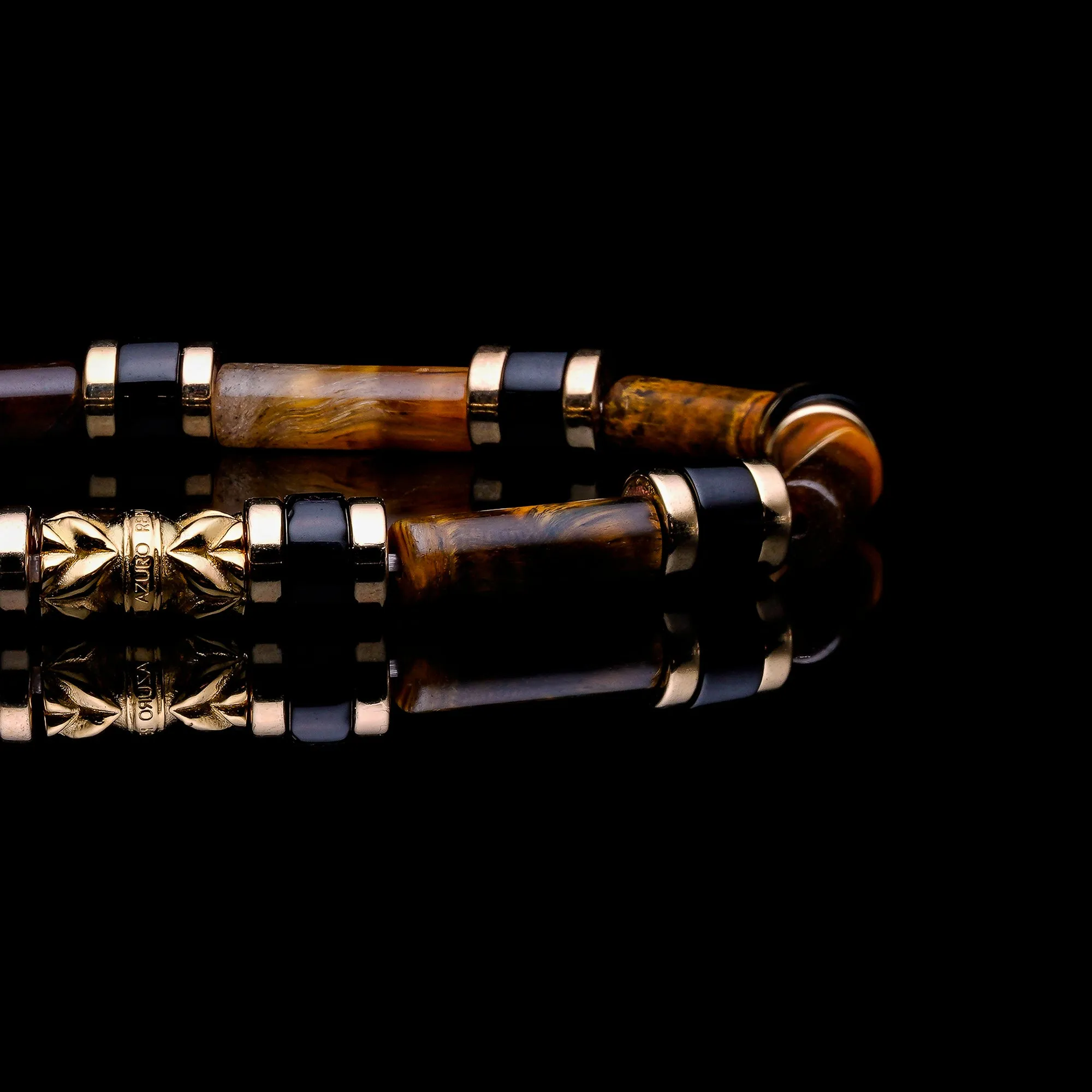 The Lava | Tiger Eye, Onyx Beaded Bracelet