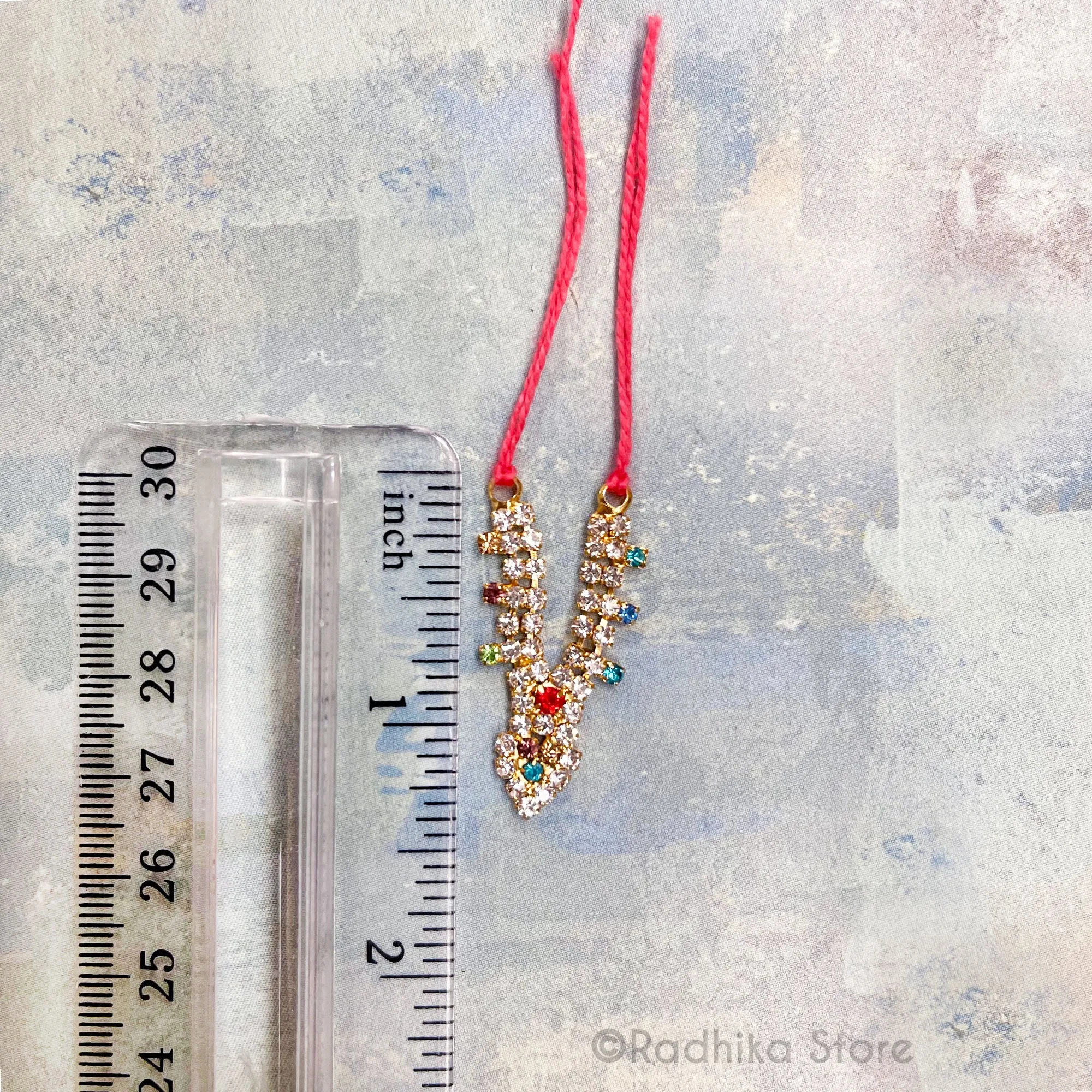 Tiny Tilak - Multi Color - Rhinestone Deity Necklace