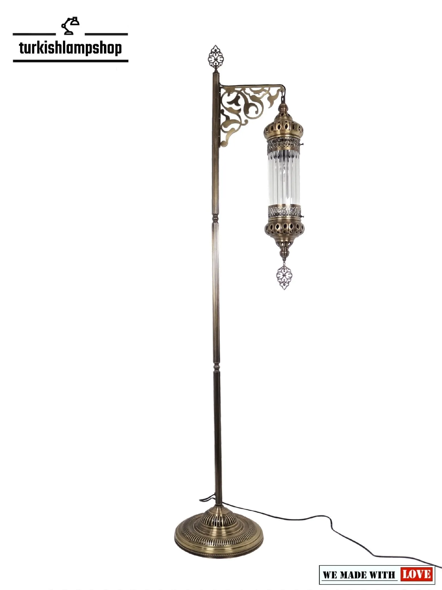 Turkish Floor Lamp Pyrex Glass Transparent Standing Lamp