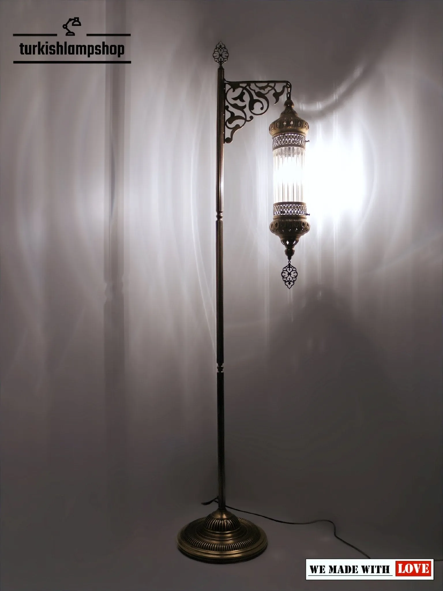 Turkish Floor Lamp Pyrex Glass Transparent Standing Lamp