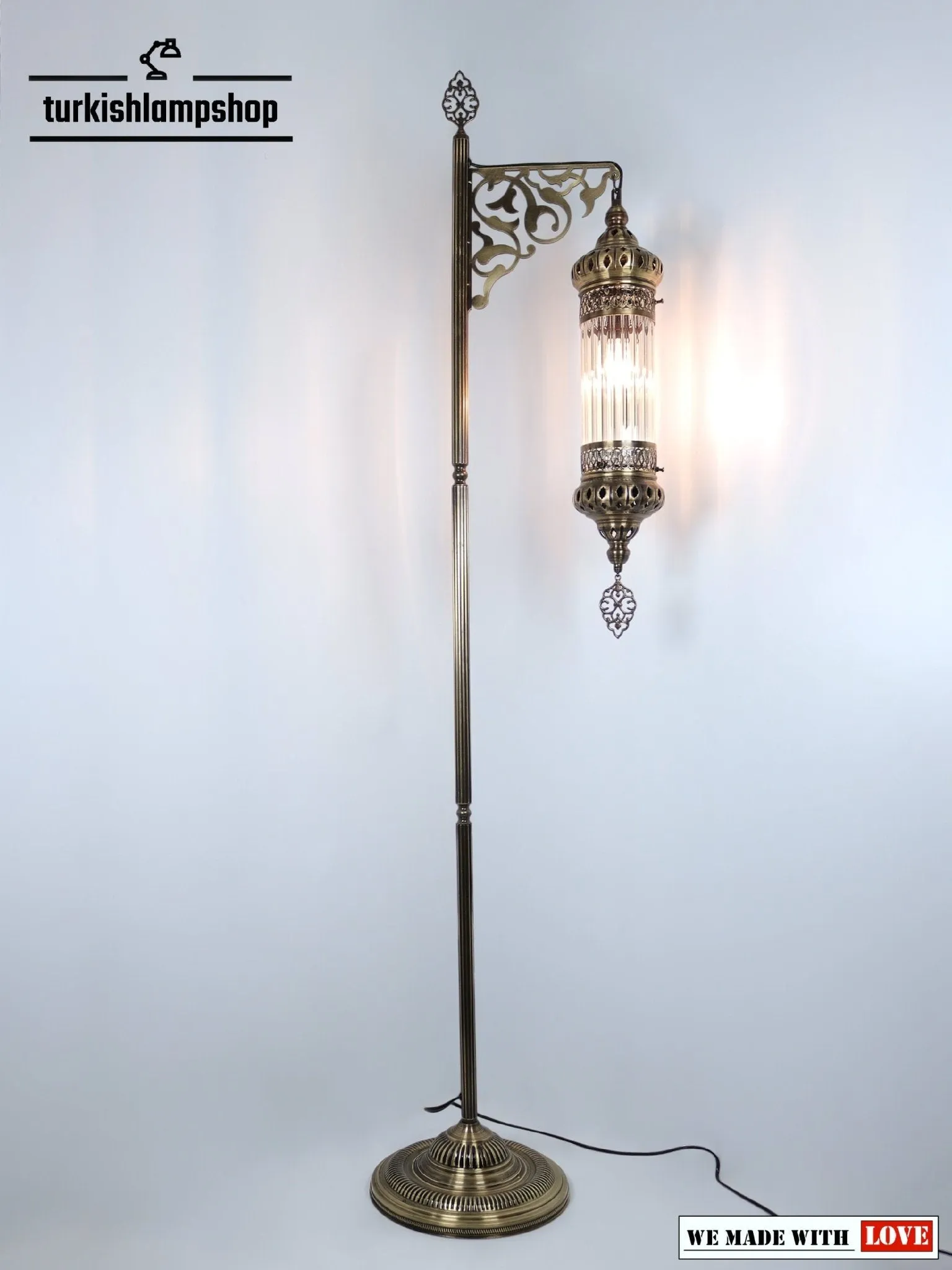 Turkish Floor Lamp Pyrex Glass Transparent Standing Lamp