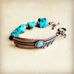 Turquoise Feather Beaded Bracelet - The Jewelry Junkie