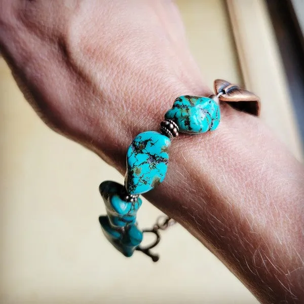 Turquoise Feather Beaded Bracelet - The Jewelry Junkie