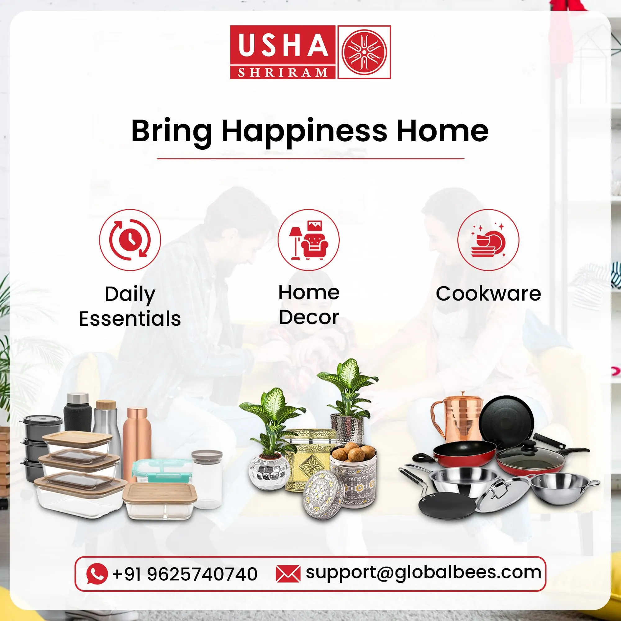 USHA SHRIRAM Ceramic Full Dinner Plate (10 Inch - White with Dots) Microwave Safe Plates | Chip Resistant Dinnerware |Dinner Plate for Family Occasion | House Warming Gift | Ceramic Plates for Dinner