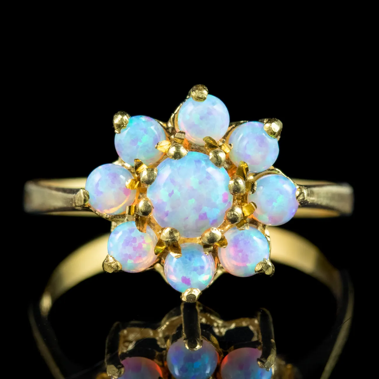 Victorian Style Opal Daisy Cluster Ring