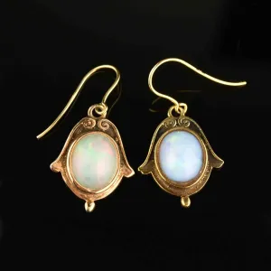 Vintage Art Nouveau Style Opal Earrings