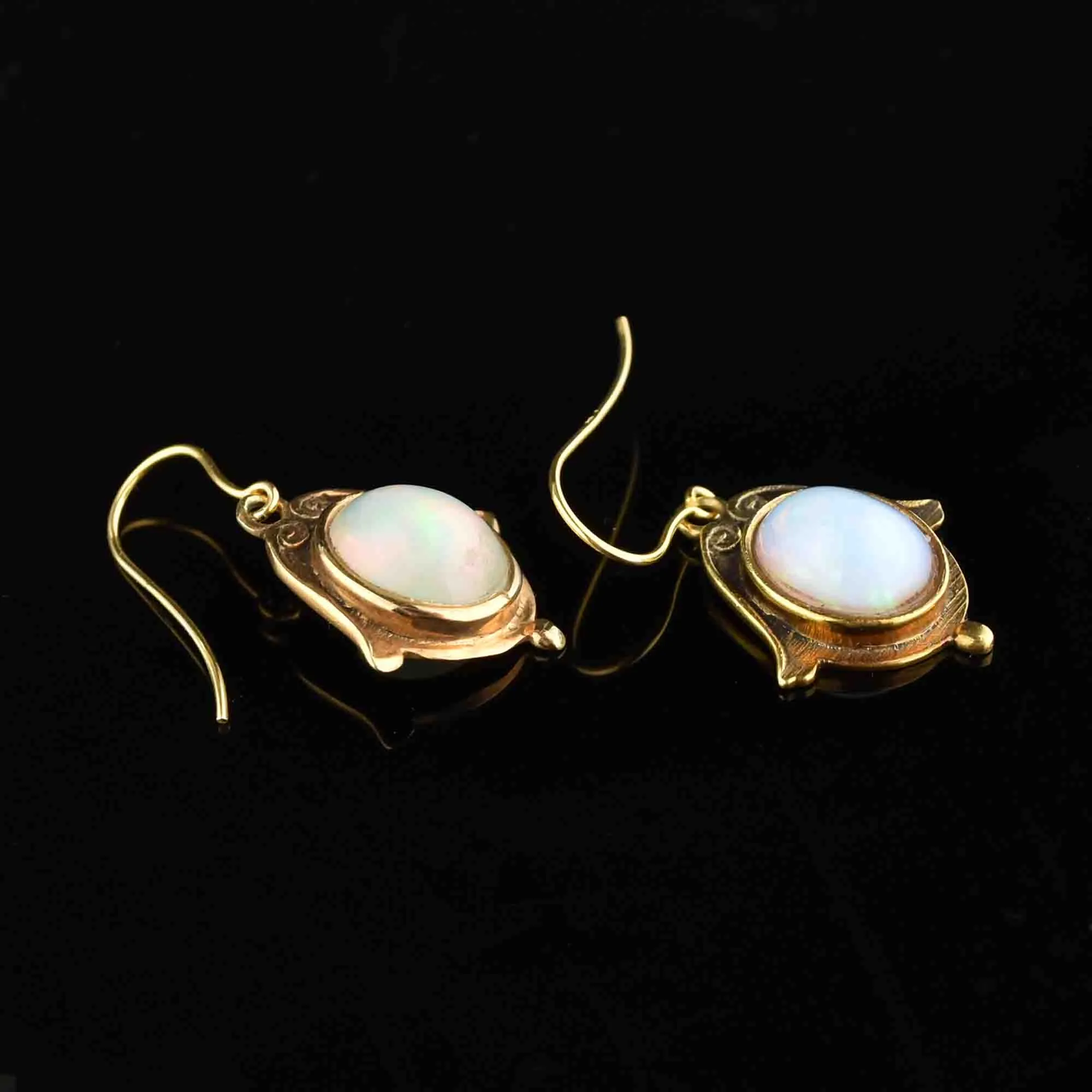 Vintage Art Nouveau Style Opal Earrings