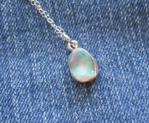 Welo Opal Natural Gemstone Sterling Silver Pendant Necklace