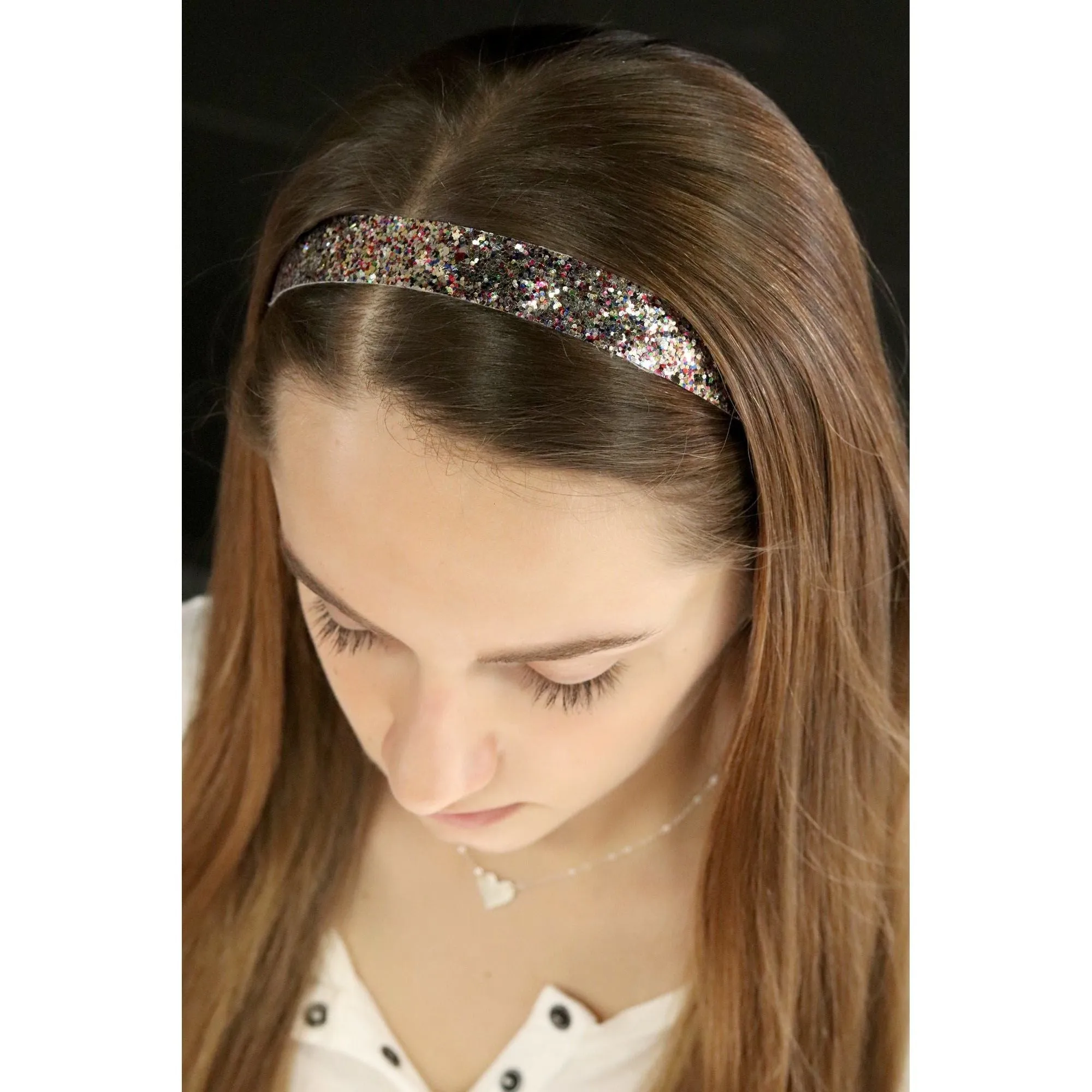 White Black Zebra Glitter Headbands - 12 Pack